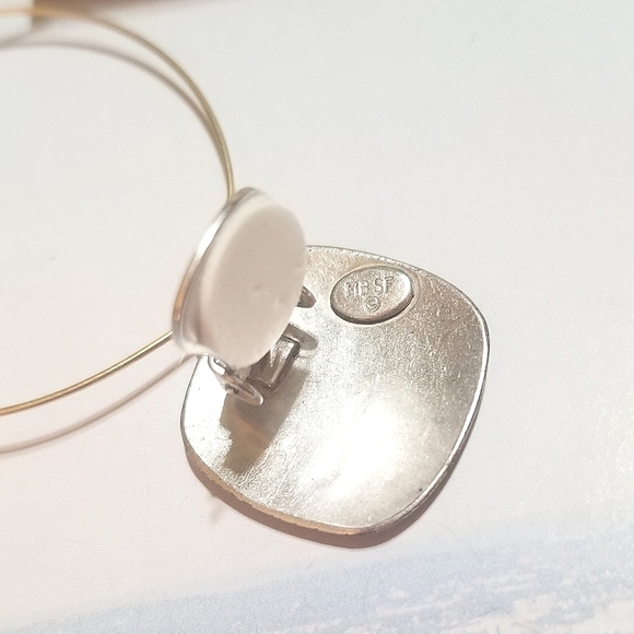 NEW Marjorie Baer Clip on Two Tone Earrings - Picture 5 of 6